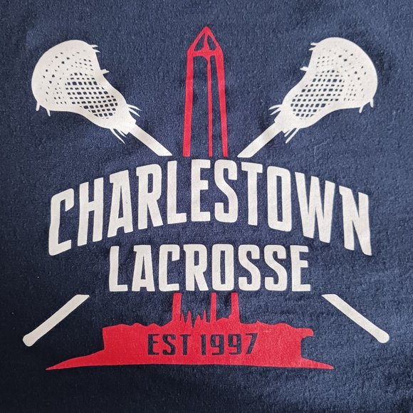 T Shirt Long Sleeve Sports Charlestown MA Lacrosse Adult Size Small Cotton Blend - Picture 1 of 4
